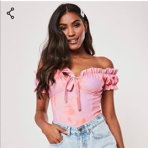 Pink Bardot Bodysuit